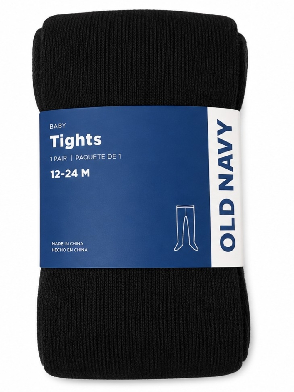 NWT Old Navy Baby Black Tights | 12–24 Months | Cotton Blend